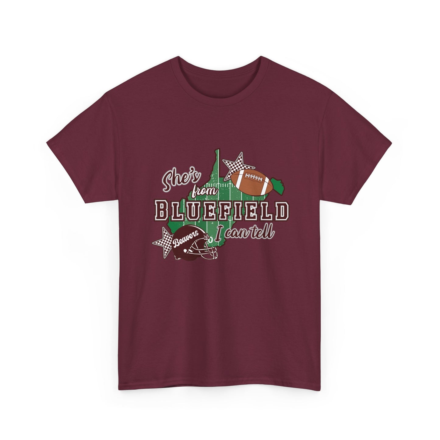 She’s From Bluefield Football T-Shirt — Bluefield Proud Game Day Tee