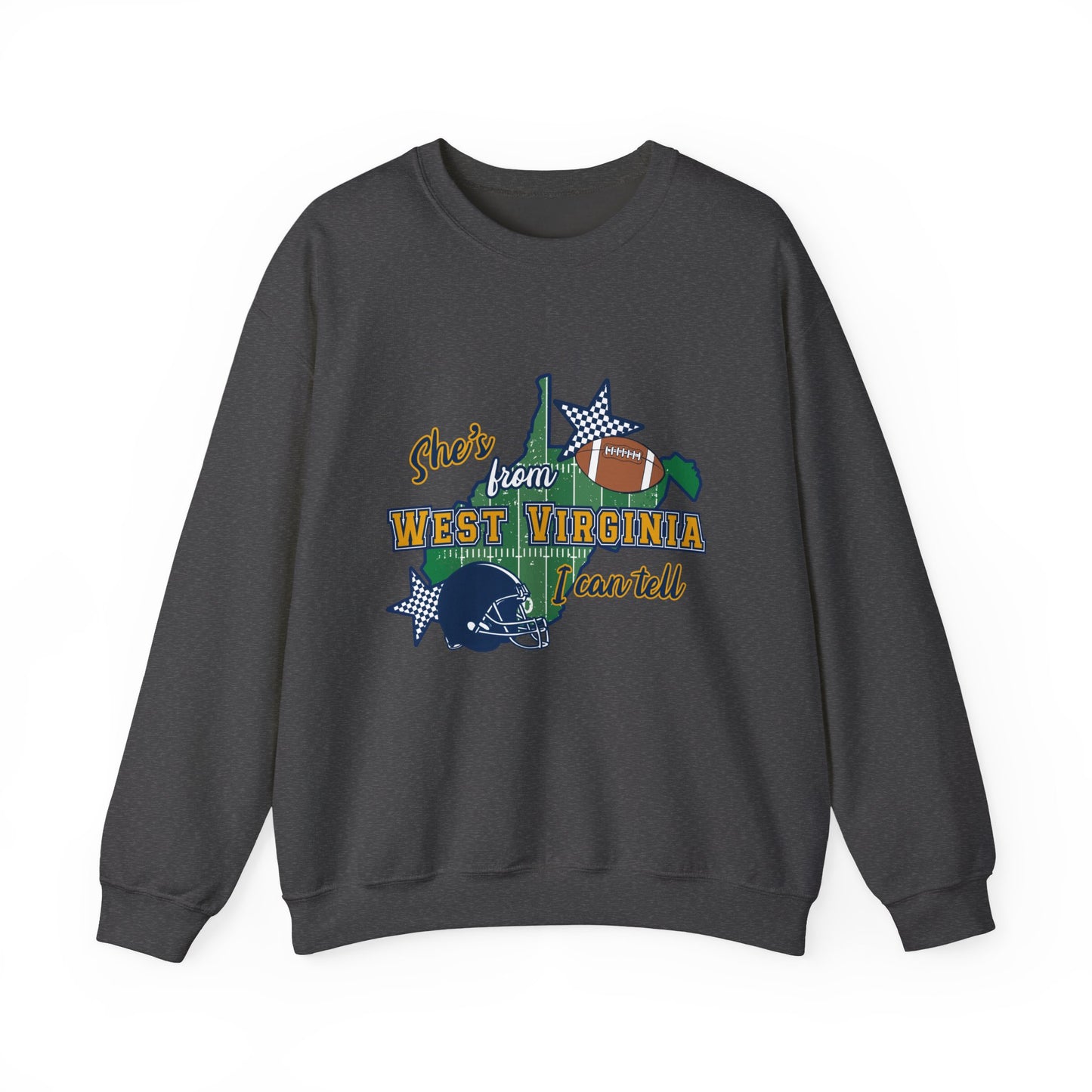 West Virginia Football Crewneck Sweatshirt — 'She's From West Virginia' State Pride Pullover