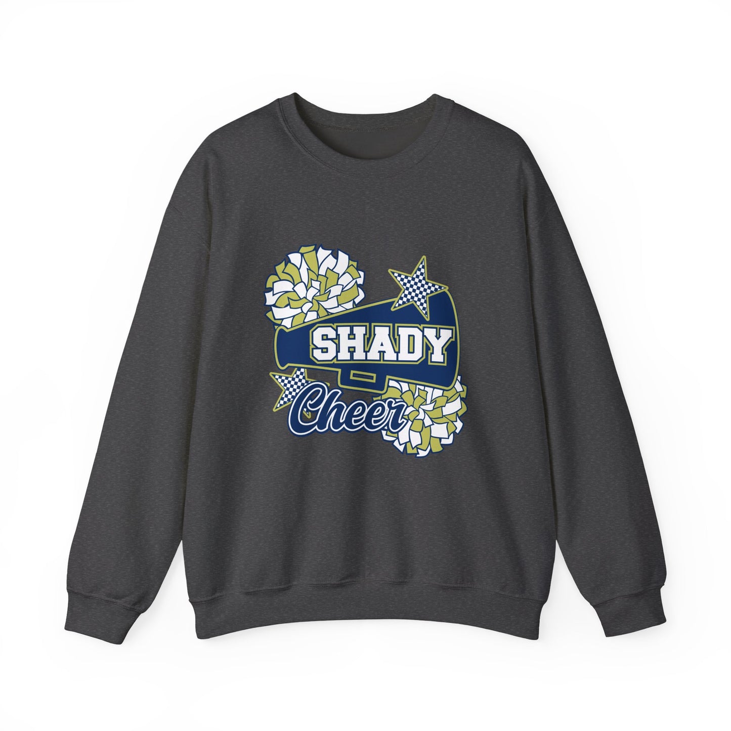 Cheer Crewneck Sweatshirt — "Shady Cheer" Graphic with Pom Poms