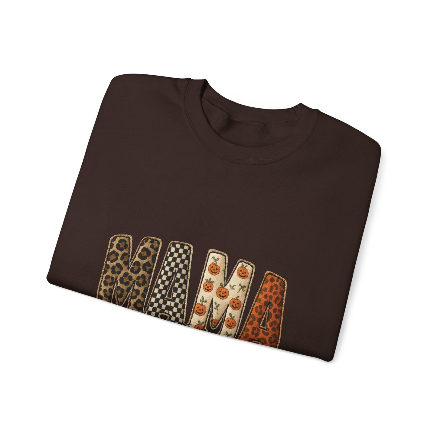 Mama Leopard & Pumpkin Crewneck Sweatshirt - Fall Mama Graphic Pullover