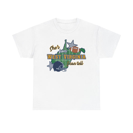 West Virginia Football T-Shirt – 'She's From West Virginia' State Pride Tee