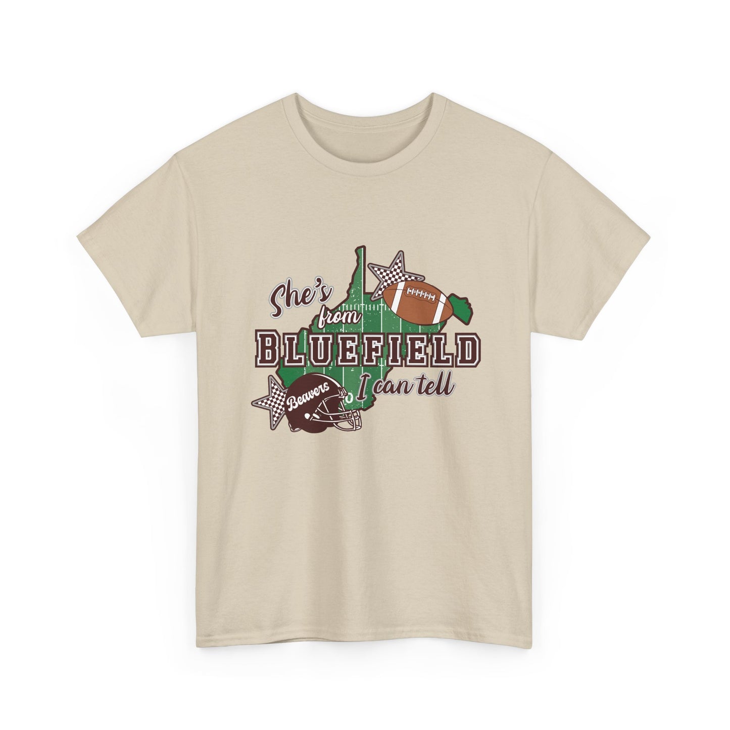 She’s From Bluefield Football T-Shirt — Bluefield Proud Game Day Tee