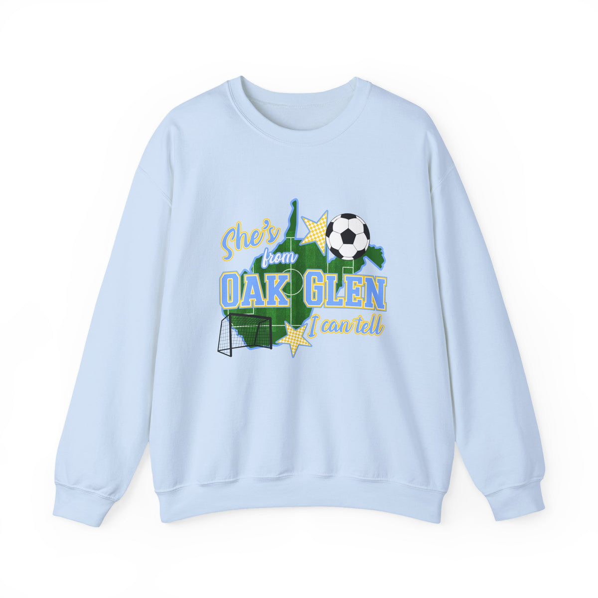 Oak Glen She's From Soccer Crewneck