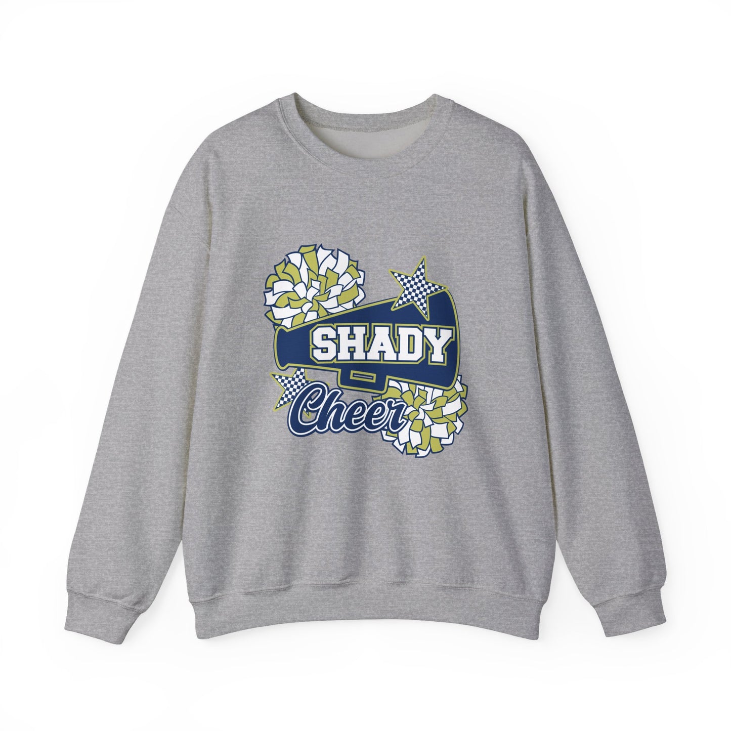 Cheer Crewneck Sweatshirt — "Shady Cheer" Graphic with Pom Poms