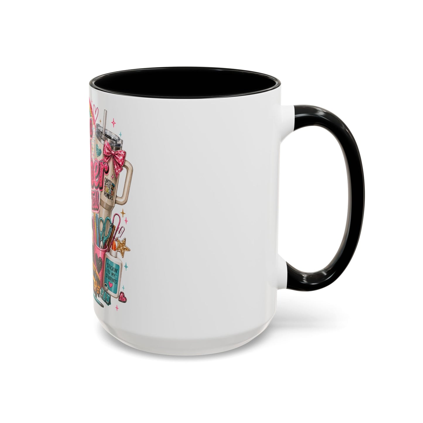 She's a Teacher I Can Tell Coffee Mug – Gift for Female Teachers, Cute School Supplies Design (11/15 oz)