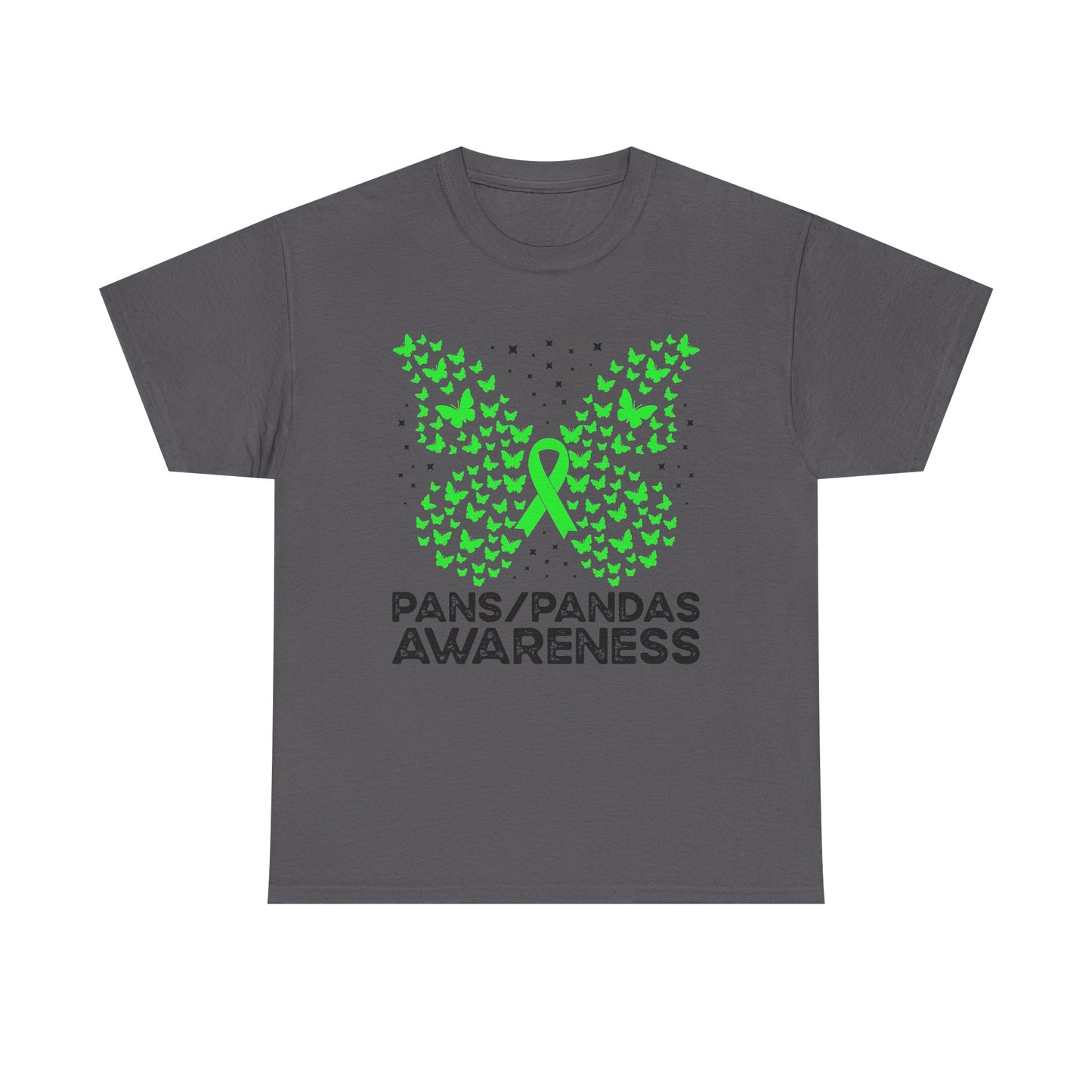Women's Pans/Pandas Awareness T-Shirt — Green Ribbon Butterfly Design