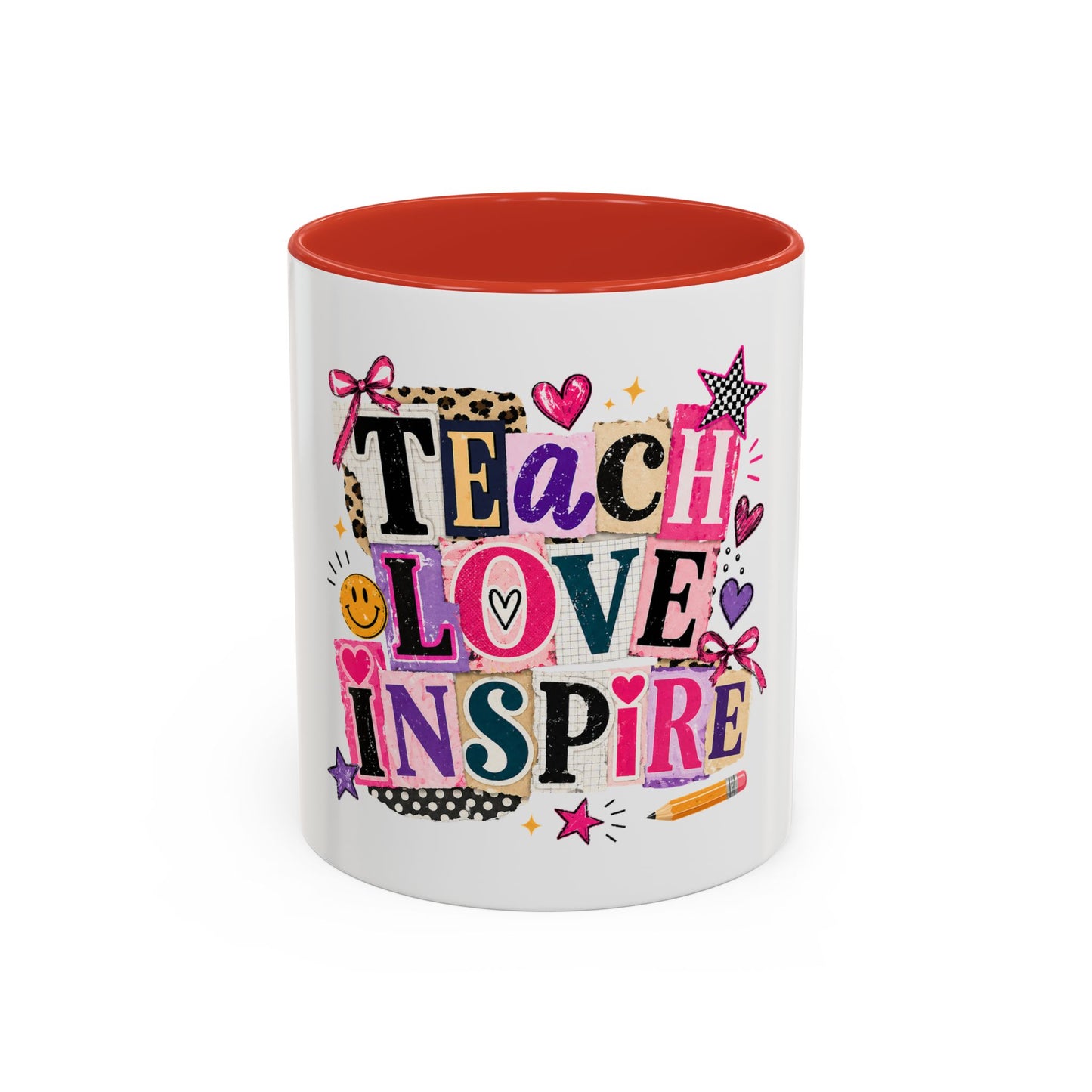 Teach Love Inspire Coffee Mug — Colorful Teacher Appreciation Gift