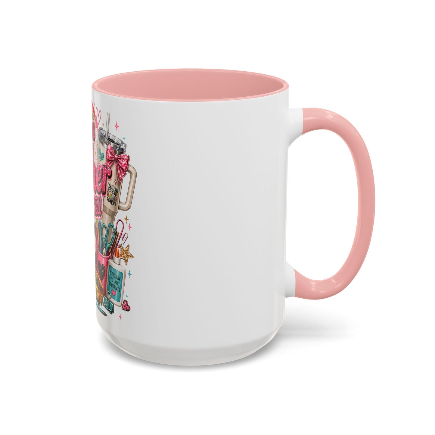 She's a Teacher I Can Tell Coffee Mug – Gift for Female Teachers, Cute School Supplies Design (11/15 oz)