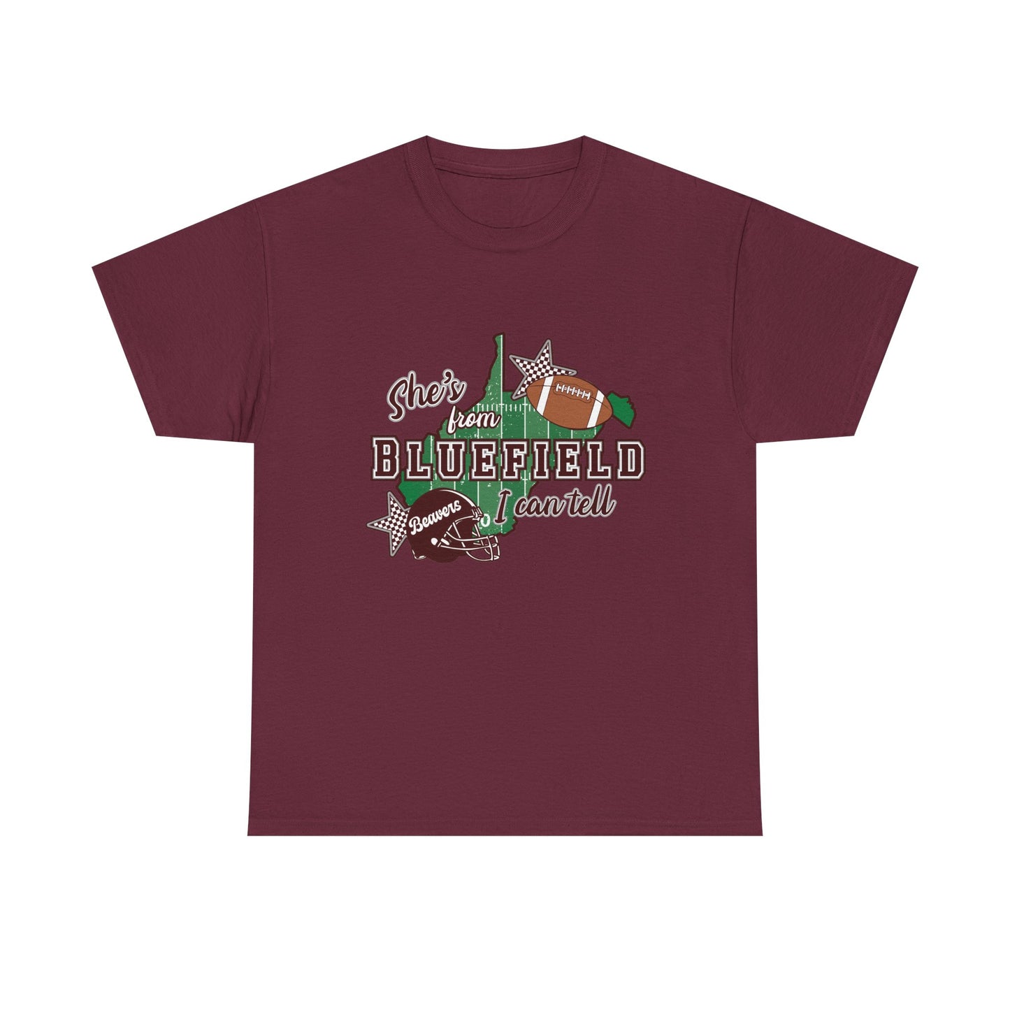 She’s From Bluefield Football T-Shirt — Bluefield Proud Game Day Tee