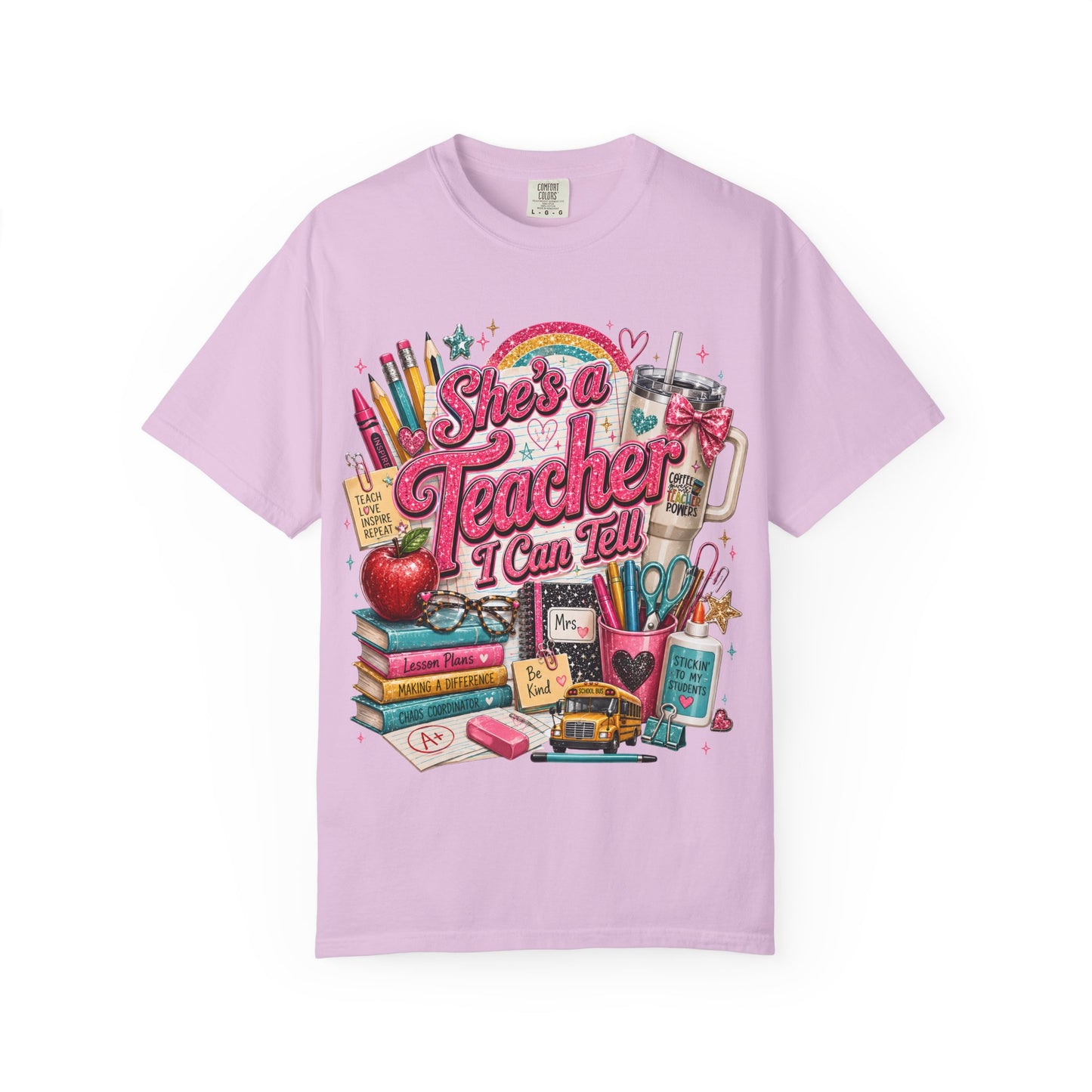 She’s a Teacher I Can Tell T-Shirt — Cute School Supplies Graphic Tee for Teachers