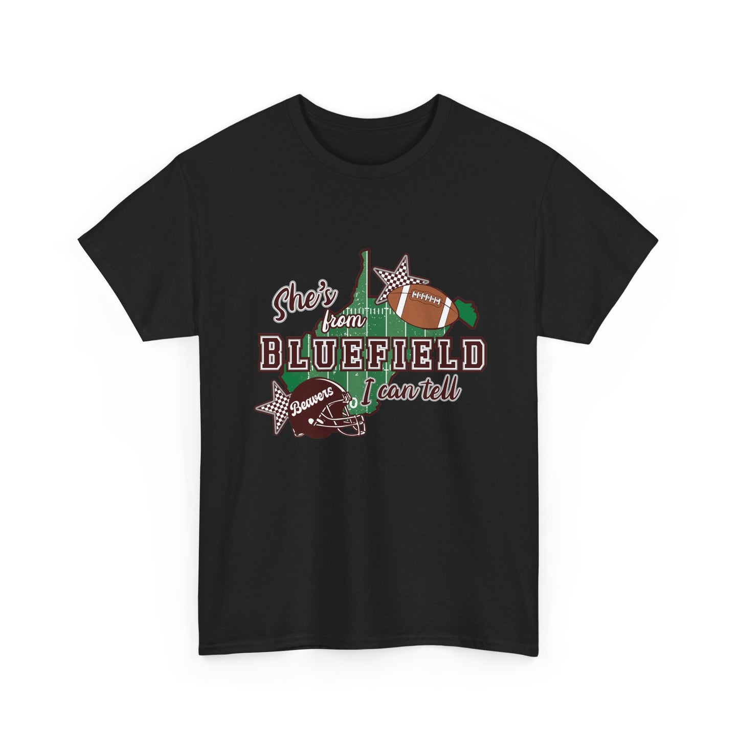 She’s From Bluefield Football T-Shirt — Bluefield Proud Game Day Tee