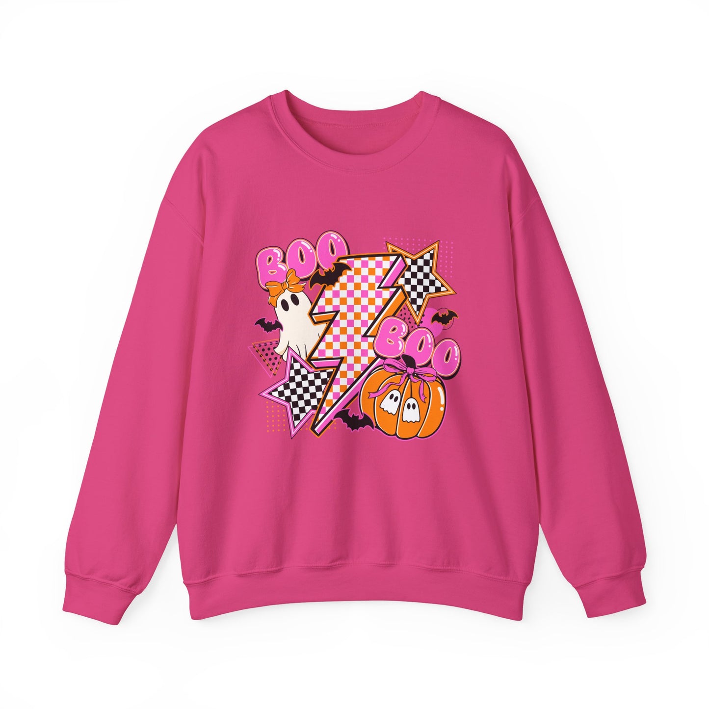 Retro Lightning Boo Ghosts Pumpkin Sweatshirt