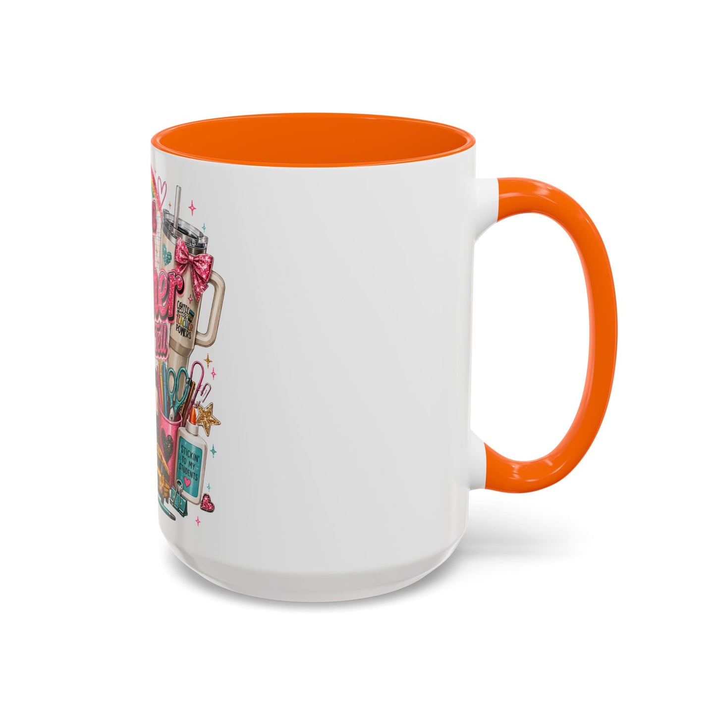 She's a Teacher I Can Tell Coffee Mug – Gift for Female Teachers, Cute School Supplies Design (11/15 oz)