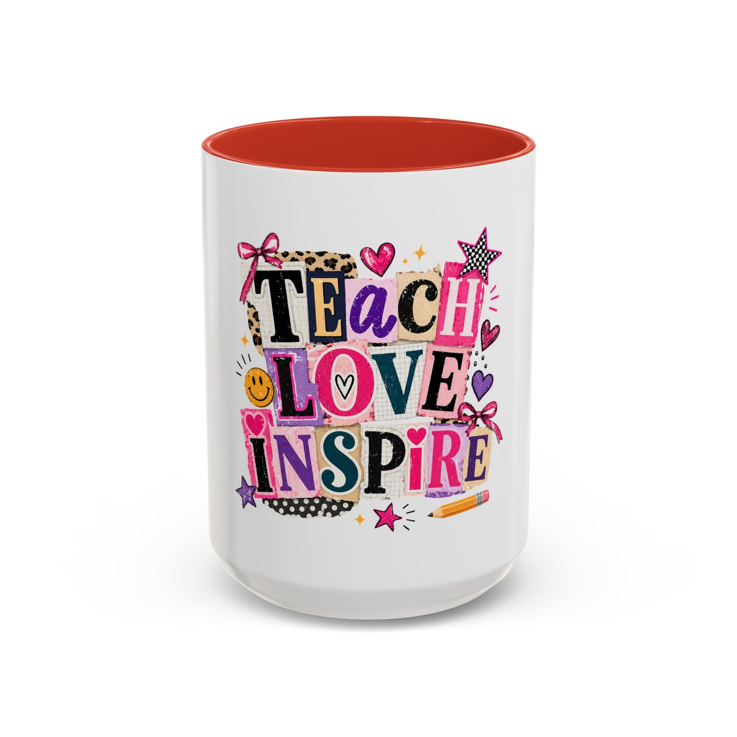 Teach Love Inspire Coffee Mug — Colorful Teacher Appreciation Gift