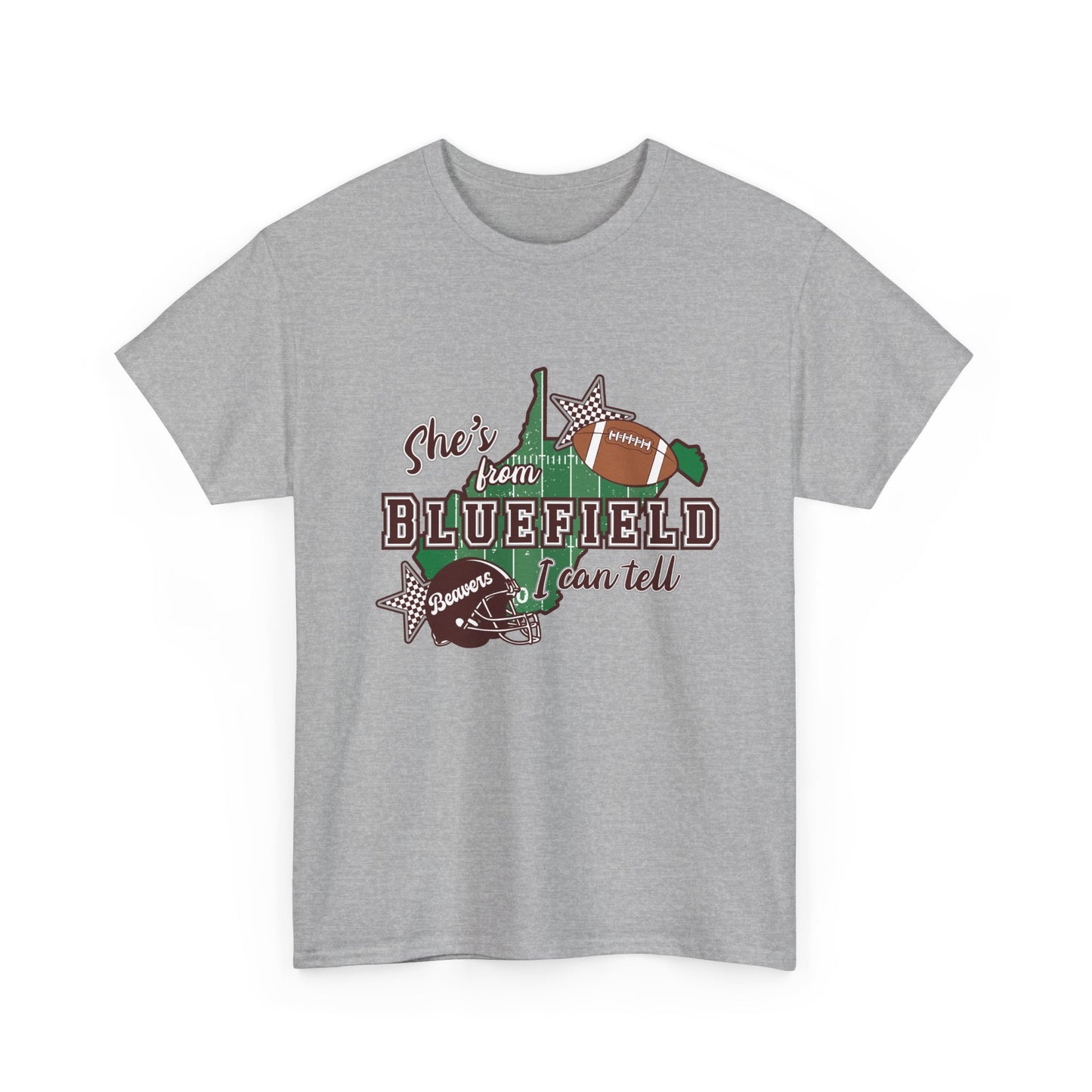 She’s From Bluefield Football T-Shirt — Bluefield Proud Game Day Tee