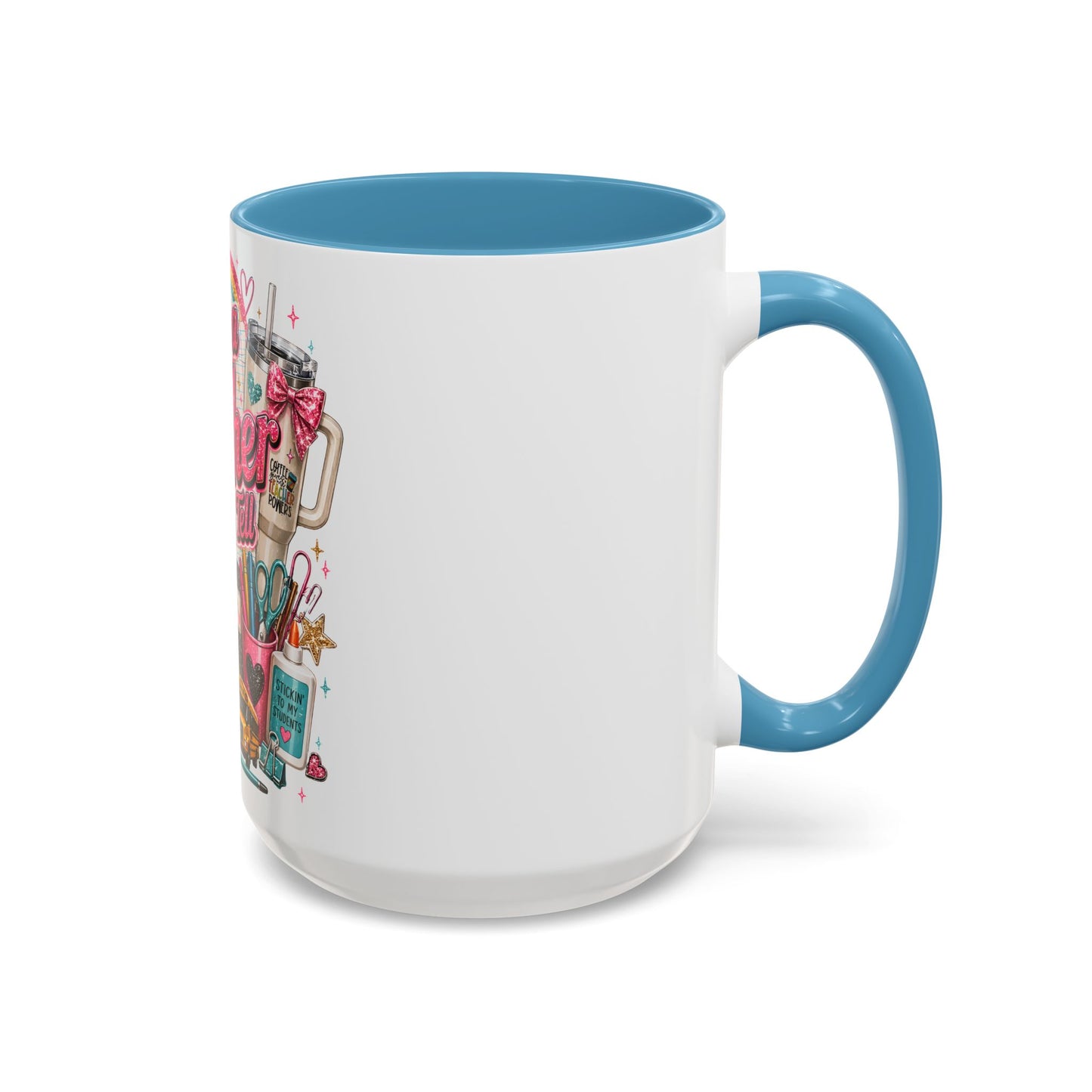 She's a Teacher I Can Tell Coffee Mug – Gift for Female Teachers, Cute School Supplies Design (11/15 oz)