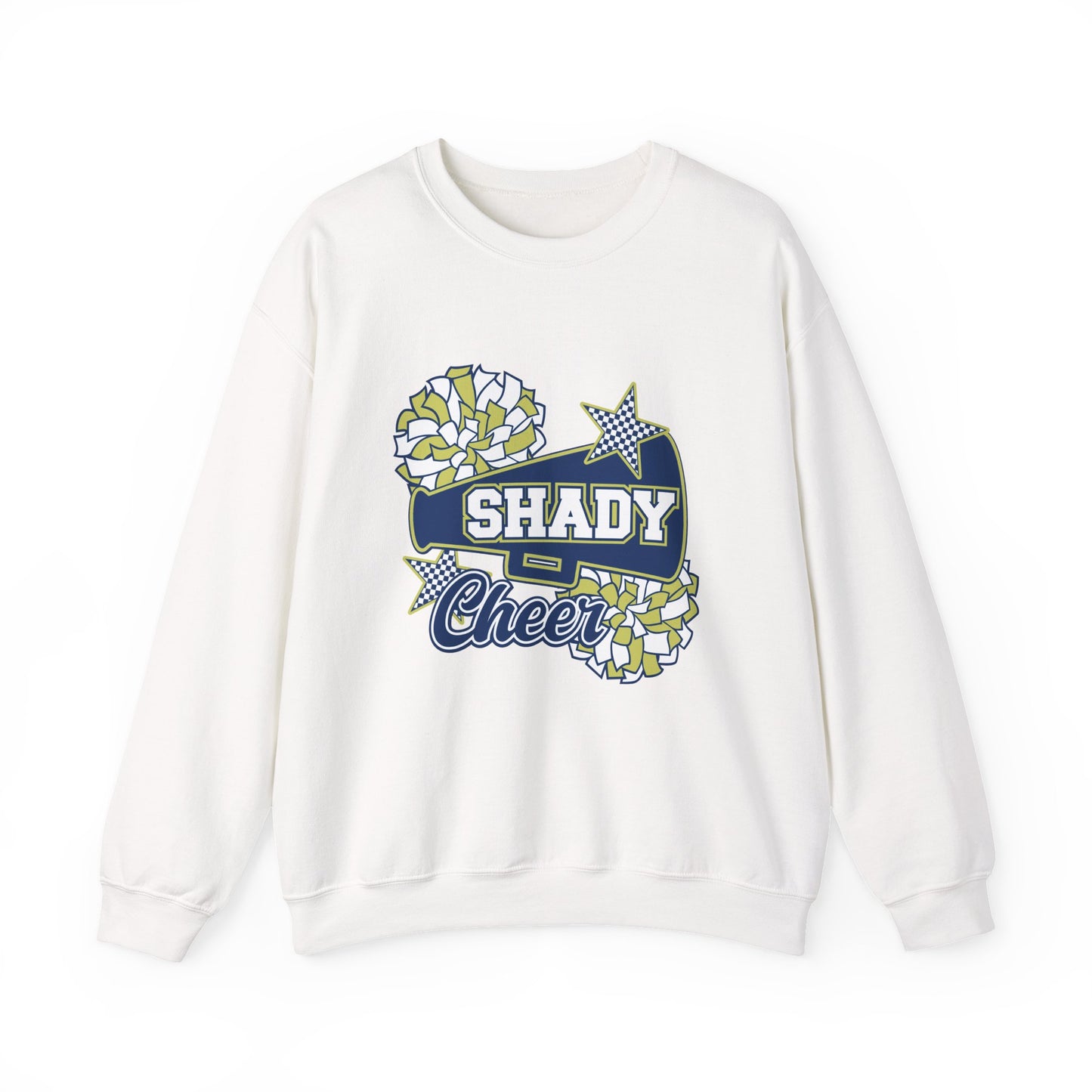 Cheer Crewneck Sweatshirt — "Shady Cheer" Graphic with Pom Poms