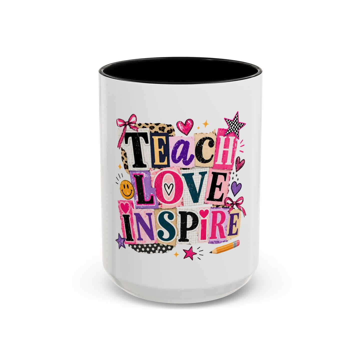 Teach Love Inspire Coffee Mug — Colorful Teacher Appreciation Gift