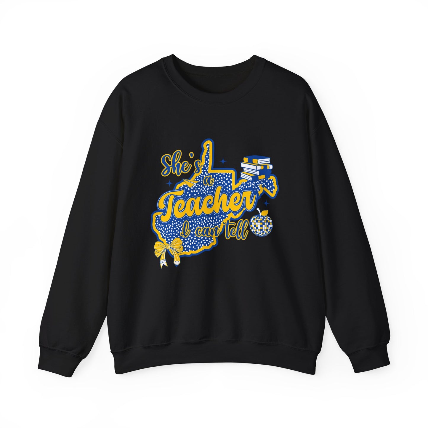 Teacher Life Crewneck Sweatshirt — "She's a Teacher,"