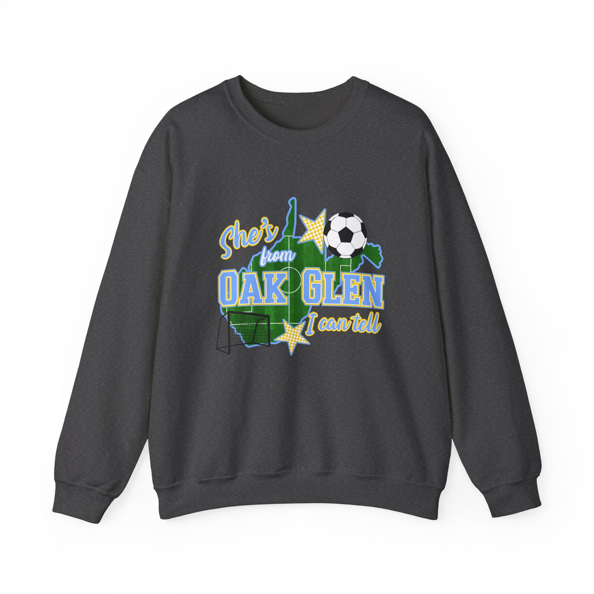 Oak Glen She's From Soccer Crewneck