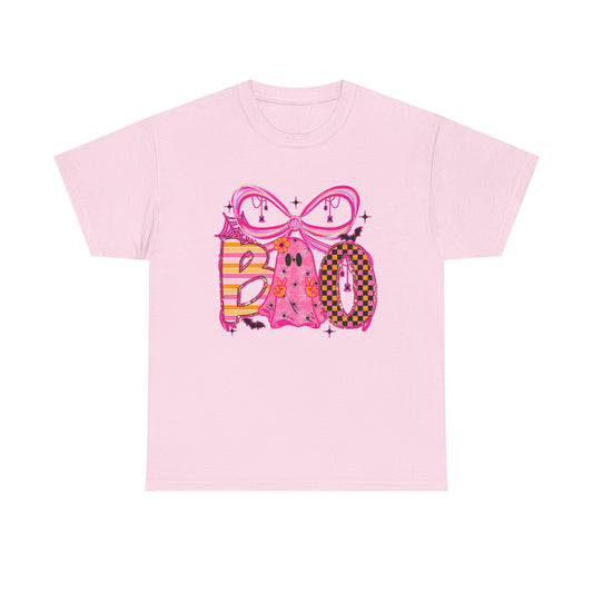 Boo Ghost Graphic Tee | Pink Halloween Cute Spooky Design